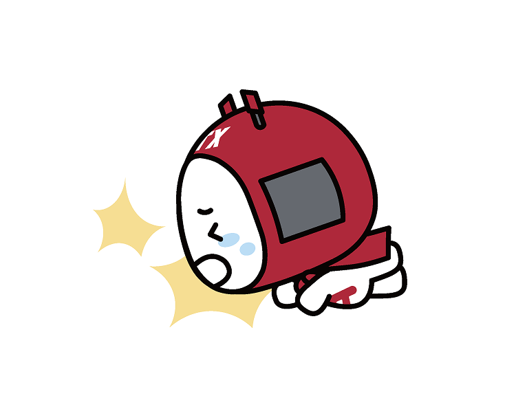 지티 캐릭터가 넘어짐 주의를 알리는 모습