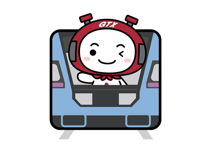 지티 캐릭터가 열차 탑승 방법을 안내하는 모습