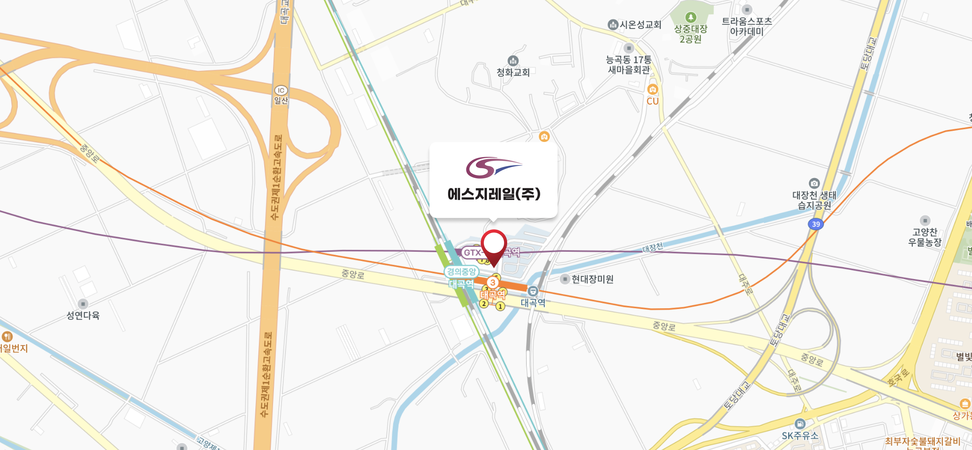 sgrail 본사 위치 지도이미지